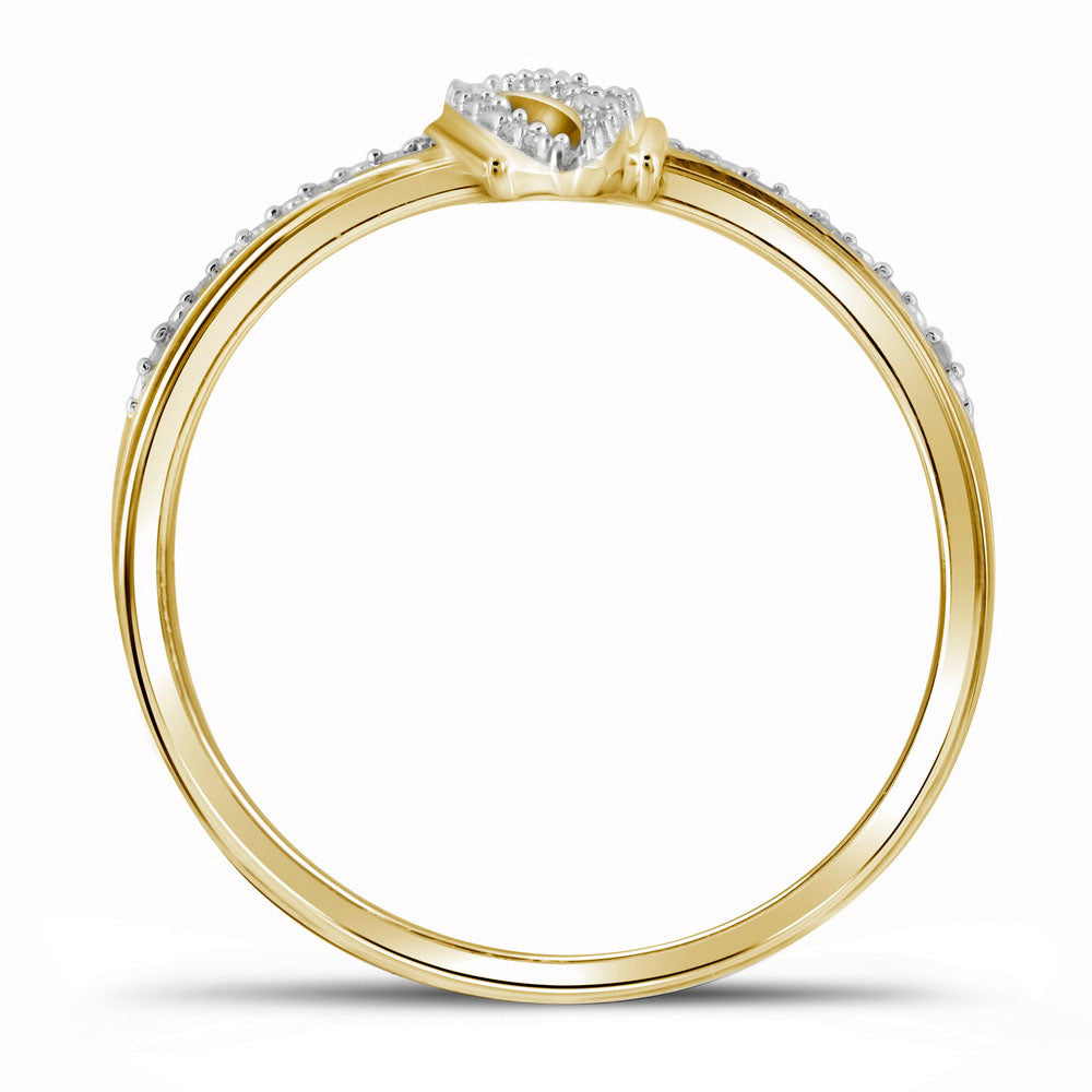 10kt Yellow Gold Womens Round Diamond Fashion Ring 1/12 Cttw