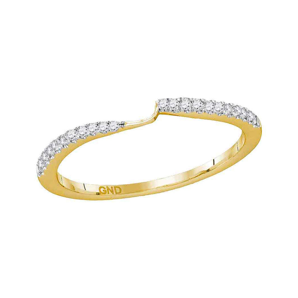 14kt Yellow Gold Womens Round Diamond 2-stone Wedding Band 1/8 Cttw