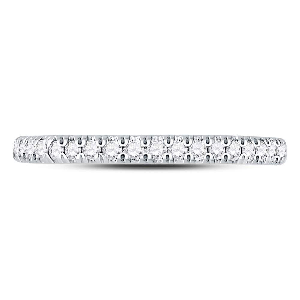 10kt White Gold Womens Round Diamond Eternity Wedding Band 1/2 Cttw