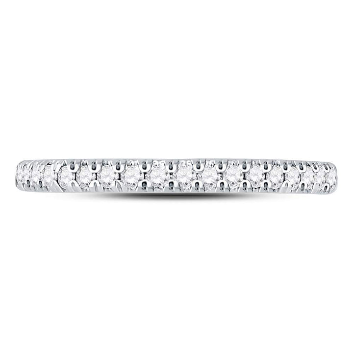 10kt White Gold Womens Round Diamond Eternity Wedding Band 1/2 Cttw