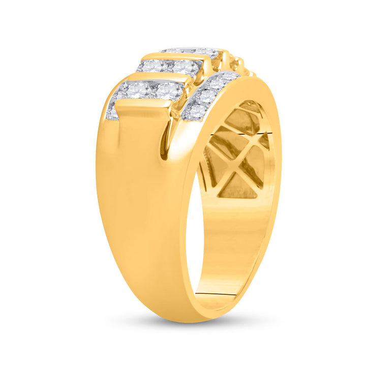 14kt Yellow Gold Mens Round Diamond Wedding Channel Set Band Ring 2 Cttw