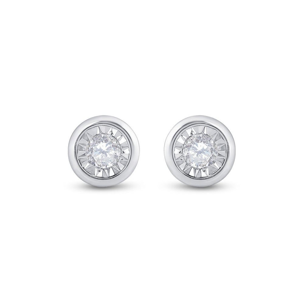 10kt White Gold Womens Round Diamond Solitaire Stud Earrings 1/4 Cttw