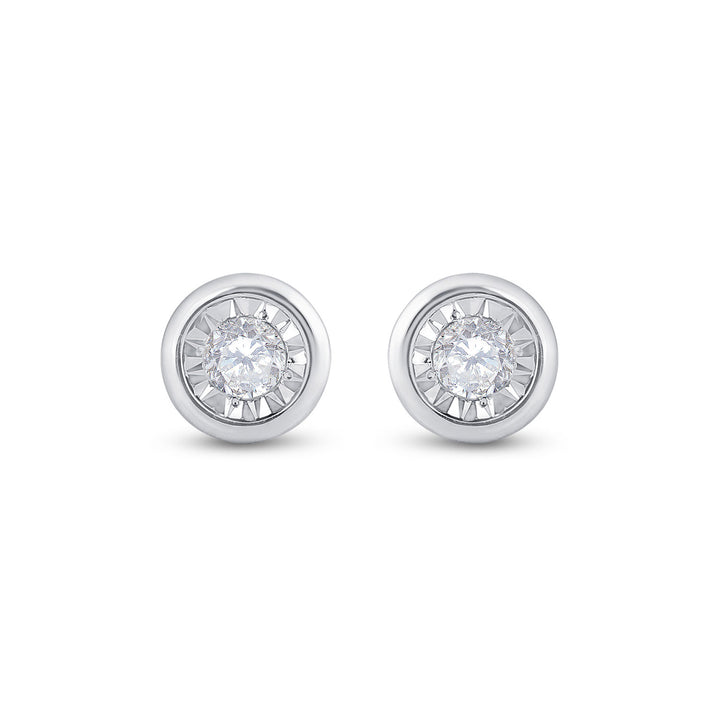 10kt White Gold Womens Round Diamond Solitaire Stud Earrings 1/4 Cttw