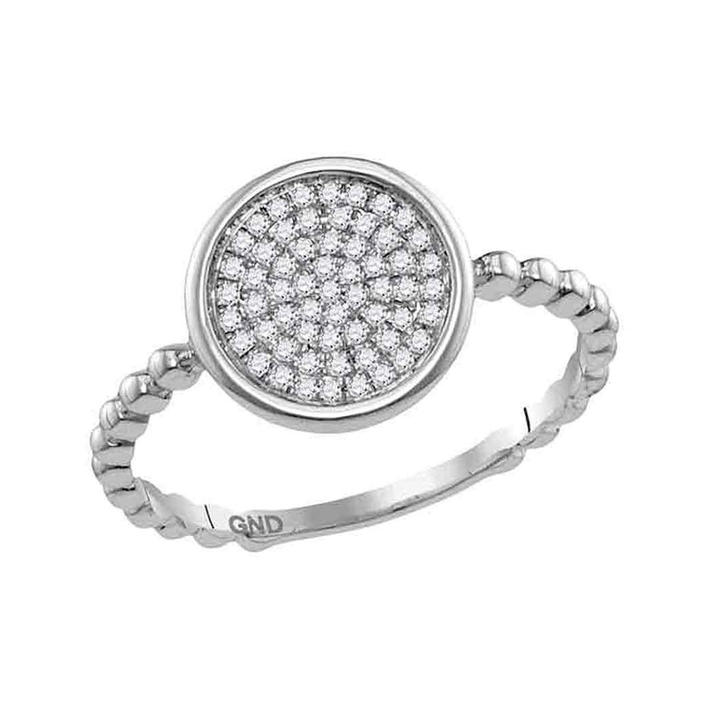 10kt White Gold Womens Round Diamond Cluster Circle Ring 1/8 Cttw