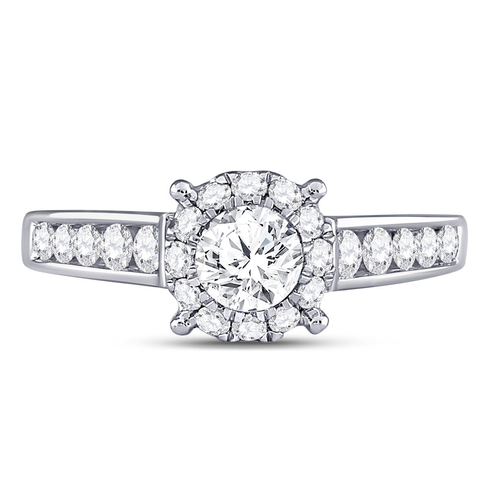 14kt White Gold Round Diamond Solitaire Bridal Wedding Engagement Ring 1 Cttw