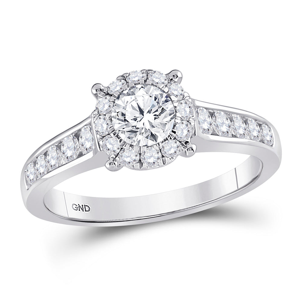 14kt White Gold Round Diamond Solitaire Bridal Wedding Engagement Ring 1 Cttw