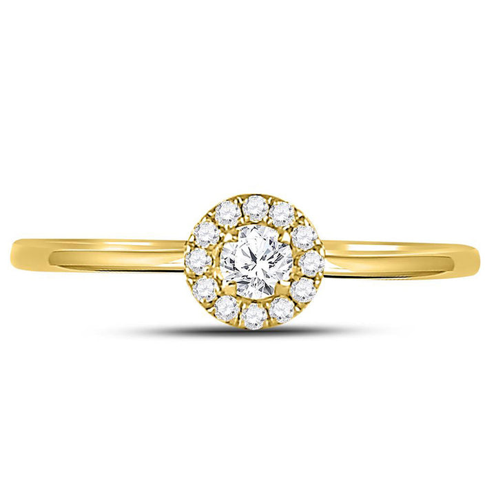 10kt Yellow Gold Womens Round Diamond Solitaire Stackable Band Ring 1/5 Cttw