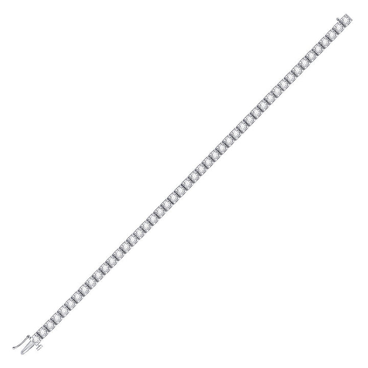 14kt White Gold Womens Round Diamond Studded Tennis Bracelet 2 Cttw