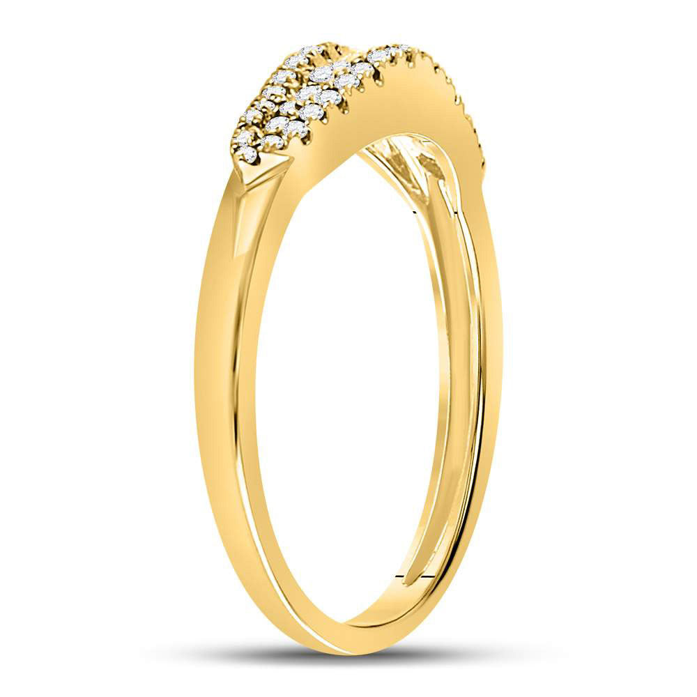 14kt Yellow Gold Womens Round Diamond Fashion Band Ring 3/8 Cttw