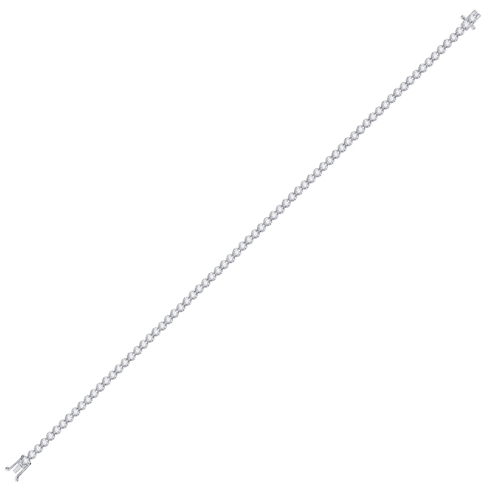 10kt White Gold Womens Round Diamond Studded Tennis Bracelet 1-1/5 Cttw