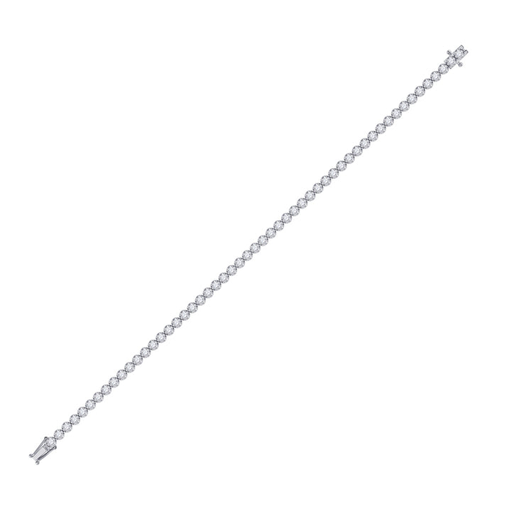 14kt White Gold Womens Round Diamond Studded Tennis Bracelet 3 Cttw