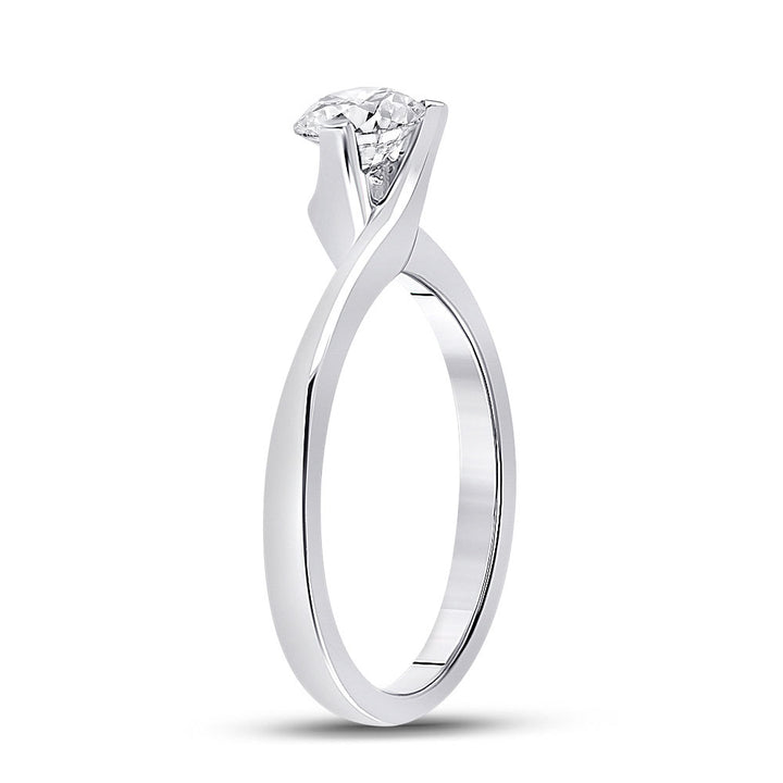 14kt White Gold Womens Round Diamond Solitaire Bridal Wedding Engagement Ring 3/4 Cttw