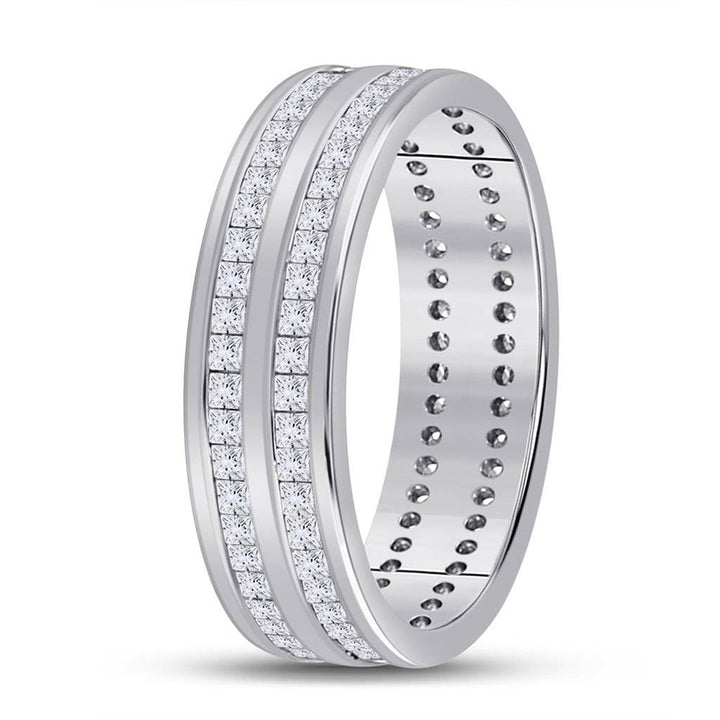 14kt White Gold Womens Round Diamond Eternity Wedding Band 1 Cttw