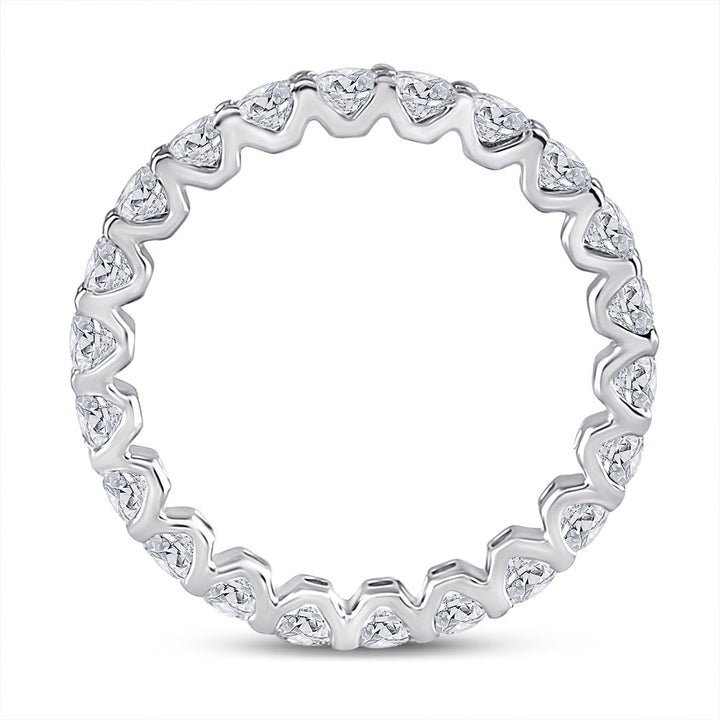 14kt White Gold Womens Round Diamond Timeless Eternity Ring 2 Cttw