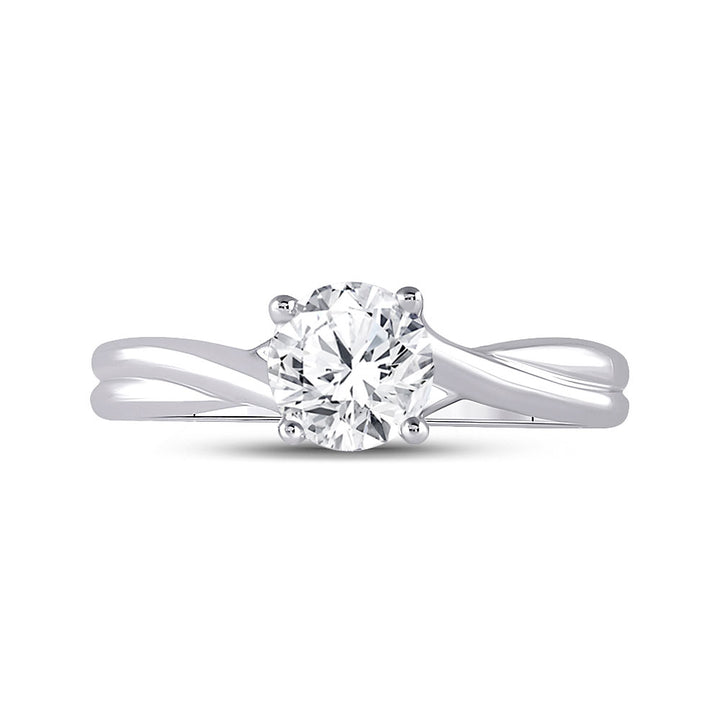 14kt White Gold Womens Round Diamond Solitaire Bridal Wedding Engagement Ring 1 Cttw