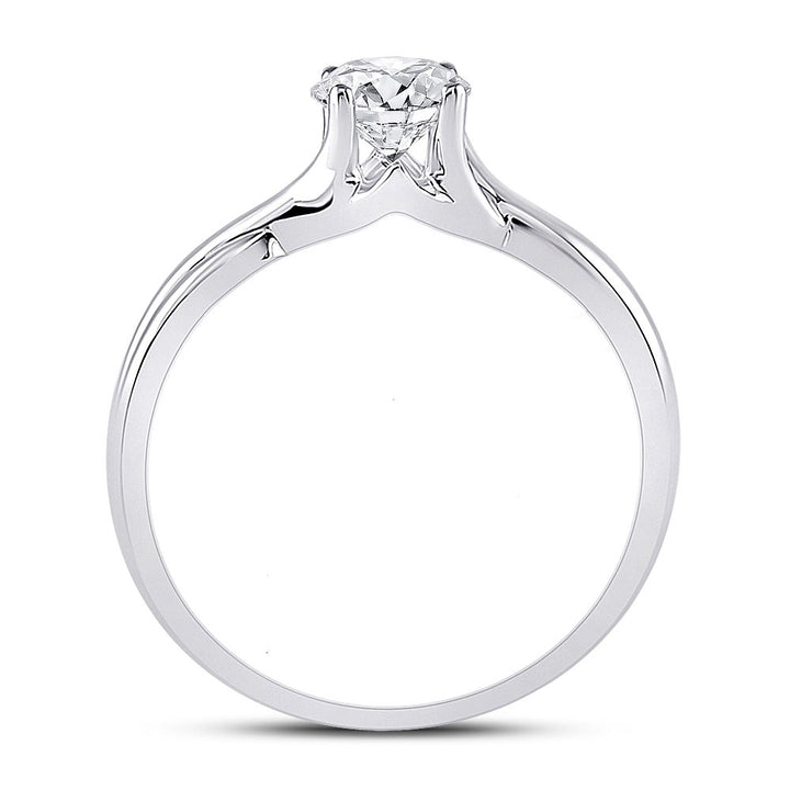 14kt White Gold Womens Round Diamond Solitaire Bridal Wedding Engagement Ring 3/4 Cttw