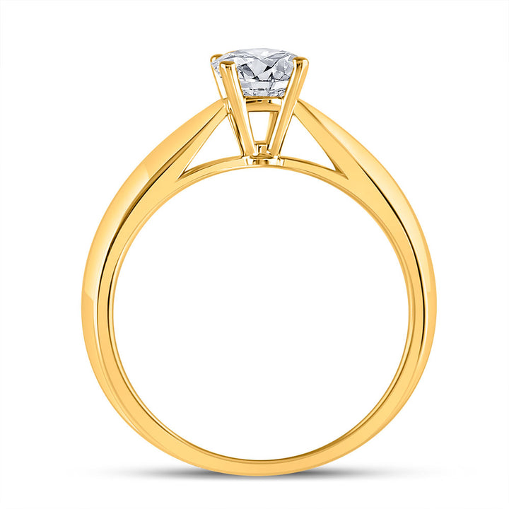 14kt Yellow Gold Womens Round Diamond Solitaire Bridal Wedding Engagement Ring 3/4 Cttw