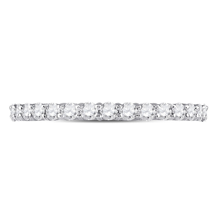 14kt White Gold Womens Round Diamond Eternity Wedding Band 1 Cttw