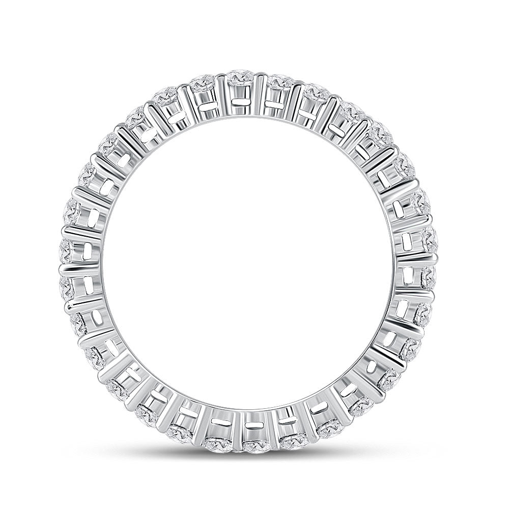 14kt White Gold Womens Round Diamond Eternity Wedding Band 1 Cttw