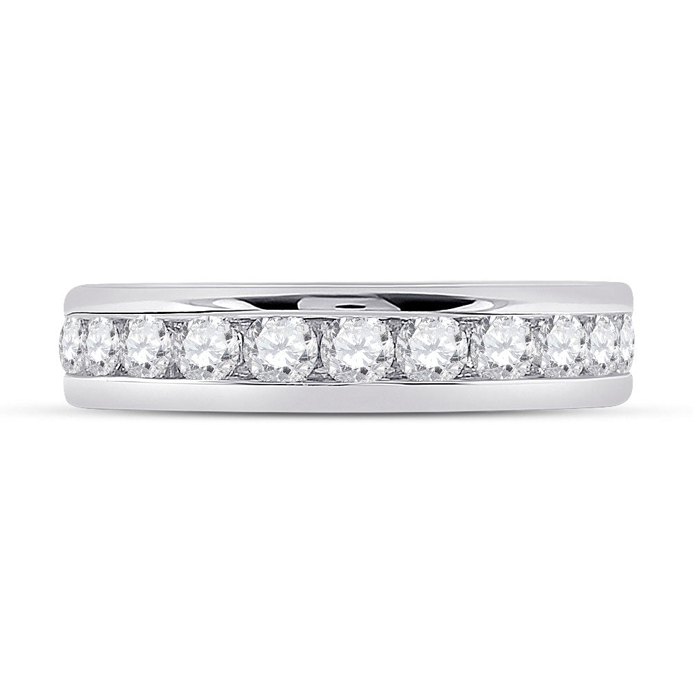 14kt White Gold Womens Round Diamond Eternity Wedding Band 2 Cttw