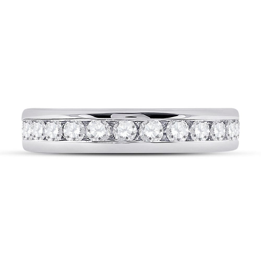 14kt White Gold Womens Round Diamond Eternity Wedding Band 1-1/2 Cttw