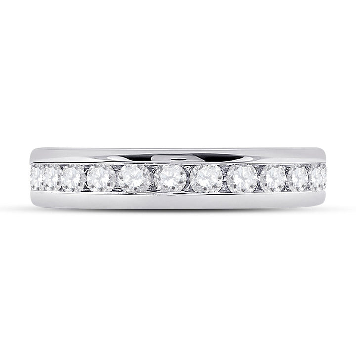 14kt White Gold Womens Round Diamond Eternity Wedding Band 1-1/2 Cttw