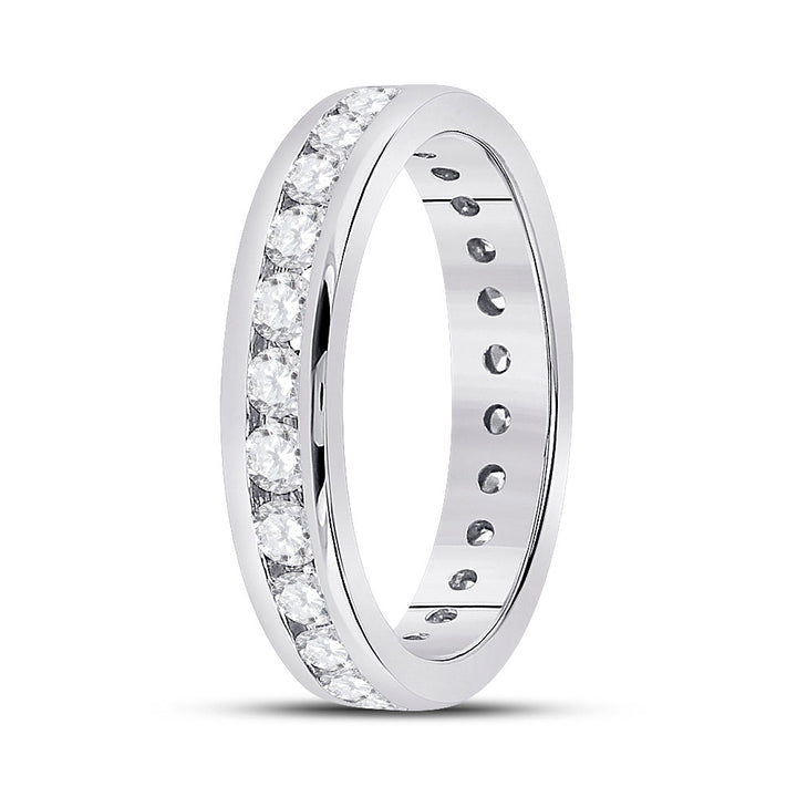 14kt White Gold Womens Round Diamond Eternity Wedding Band 1-1/2 Cttw