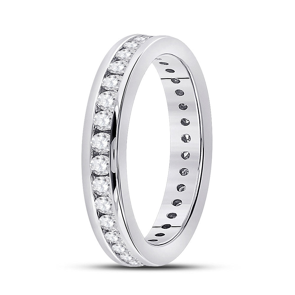 14kt White Gold Womens Round Diamond Eternity Wedding Band 7/8 Cttw