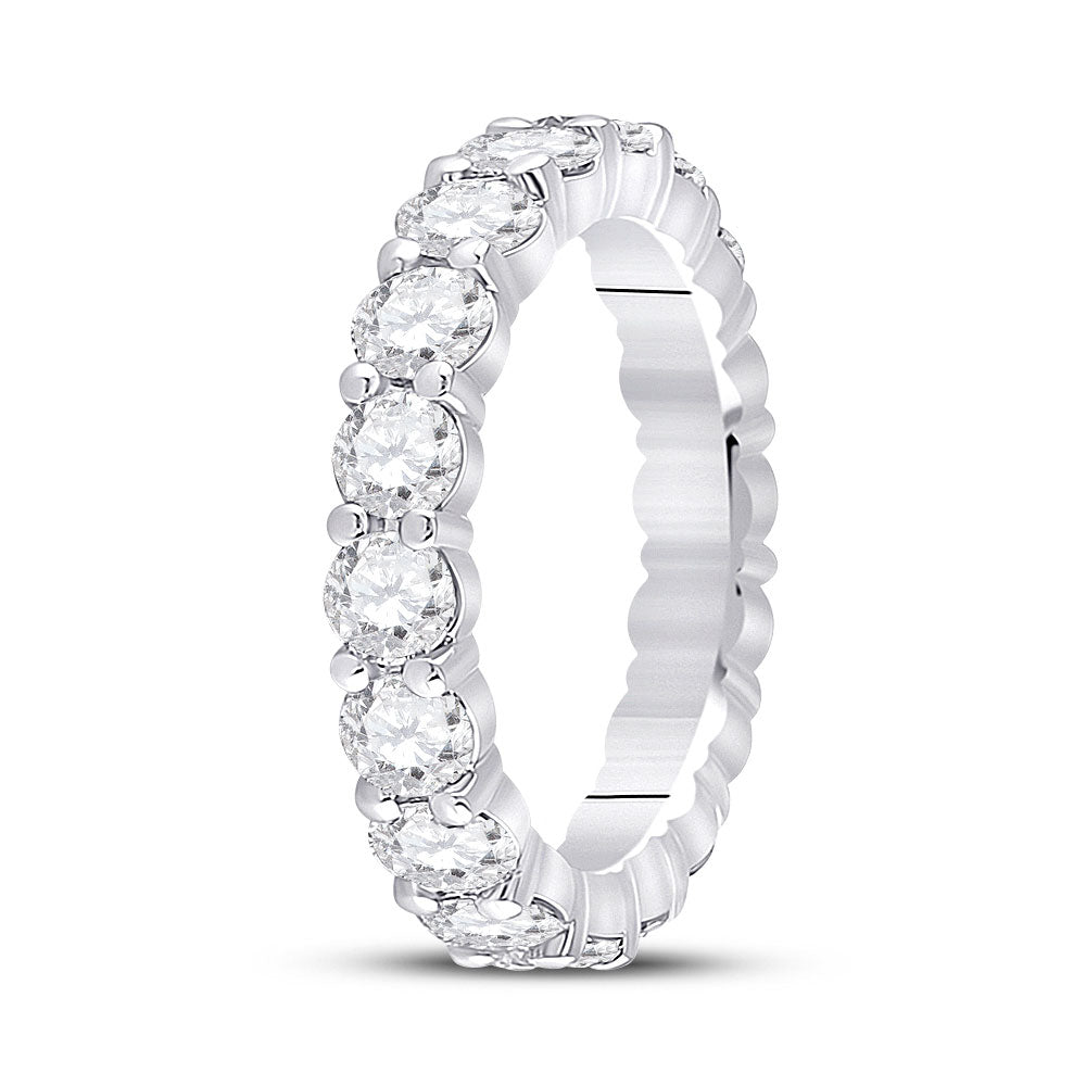 14kt White Gold Womens Round Diamond Eternity Wedding Band 3 Cttw