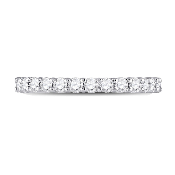 14kt White Gold Womens Round Diamond Eternity Wedding Band 1 Cttw