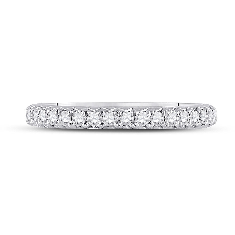 14kt White Gold Womens Round Diamond Eternity Wedding Band 3/4 Cttw