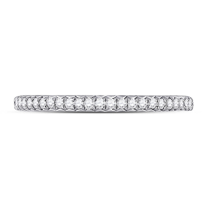 14kt White Gold Womens Round Diamond Eternity Wedding Band 3/8 Cttw