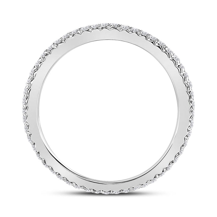 14kt White Gold Womens Round Diamond Eternity Wedding Band 3/8 Cttw