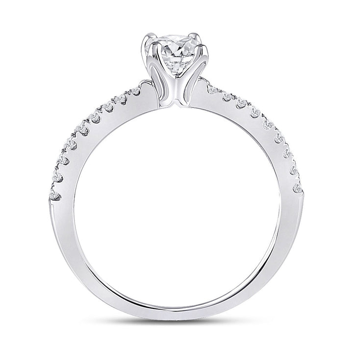 14kt White Gold Round Diamond Solitaire Bridal Wedding Engagement Ring 3/4 Cttw