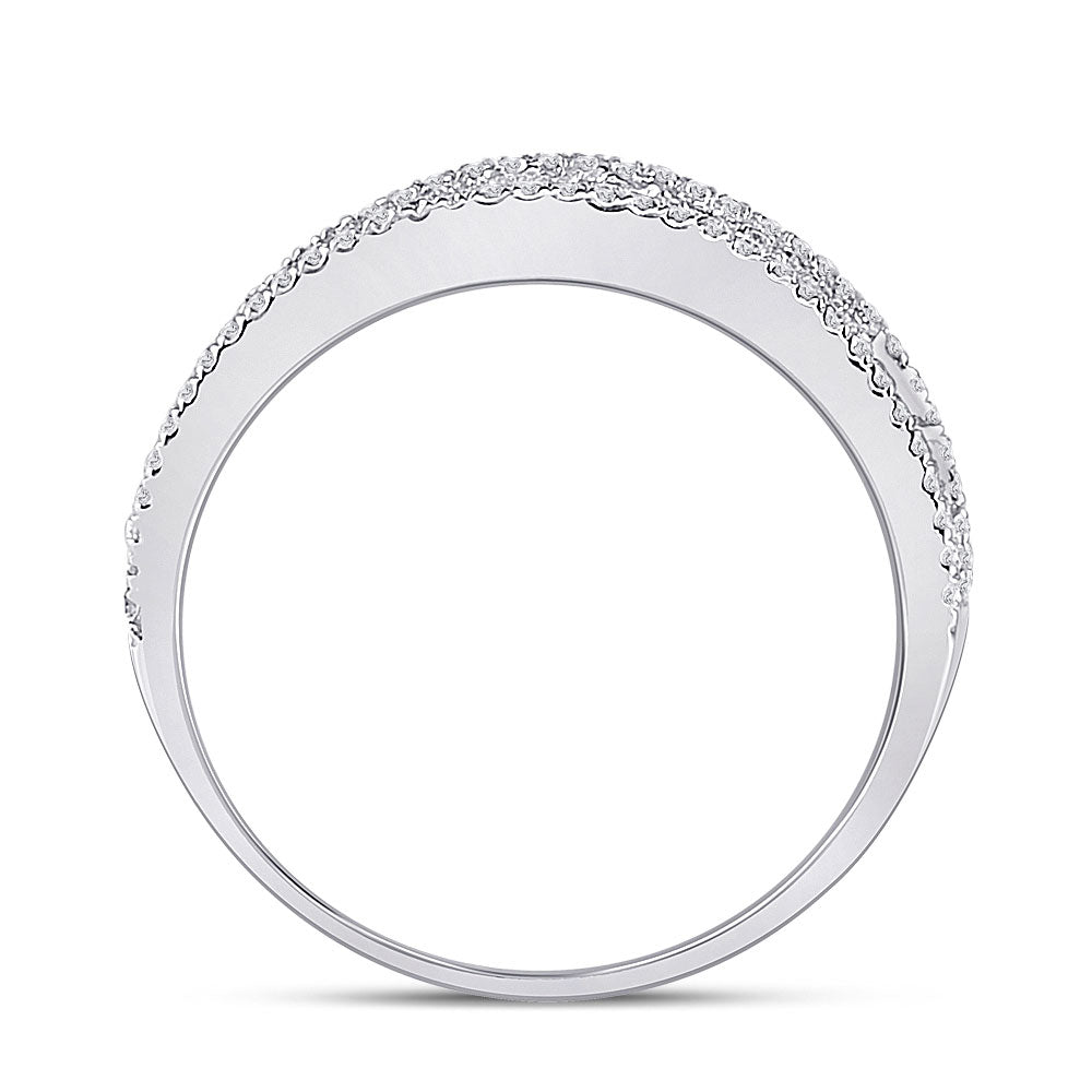 14kt White Gold Womens Round Diamond Right Hand Cocktail Ring 1-3/4 Cttw