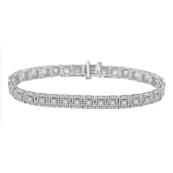 10kt White Gold Womens Round Diamond Tennis Bracelet 3 Cttw