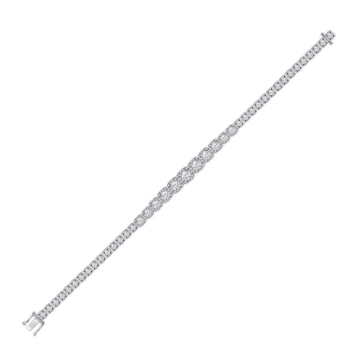 14kt White Gold Womens Round Diamond Tennis Bracelet 3-3/4 Cttw