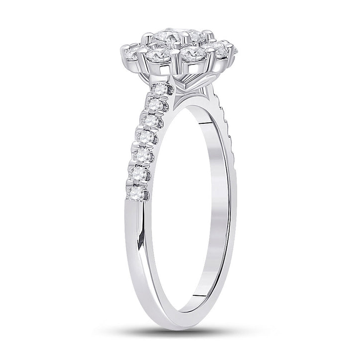 14kt White Gold Round Diamond Solitaire Bridal Wedding Engagement Ring 1 Cttw