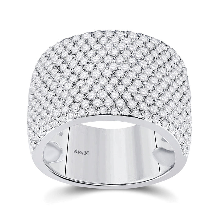 14kt White Gold Womens Round Diamond Pave Band Ring 2-1/4 Cttw