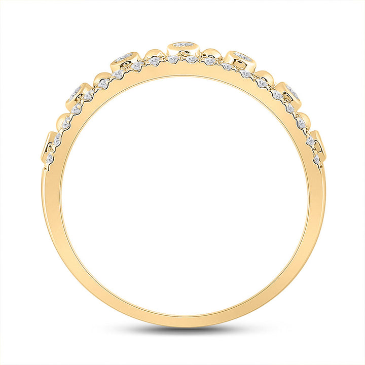 10kt Yellow Gold Womens Round Diamond Band Ring 1/5 Cttw