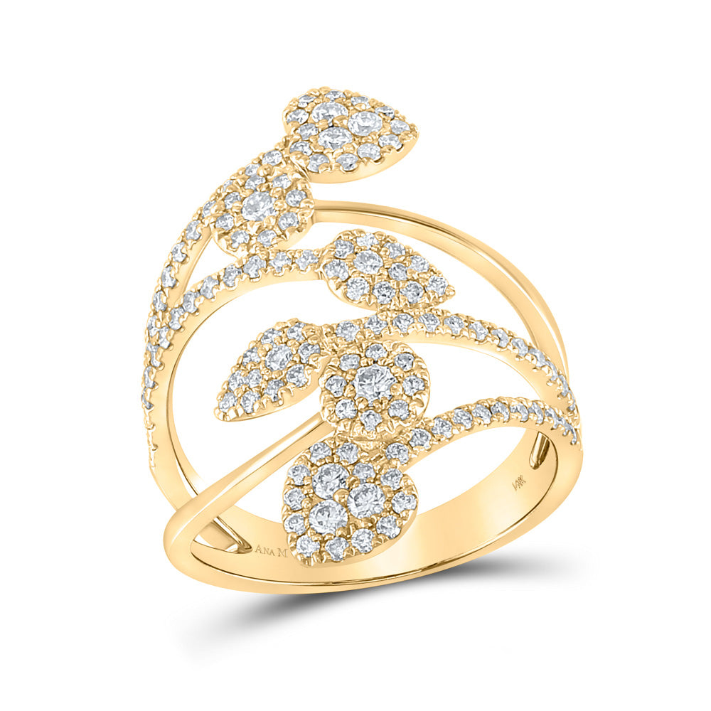 14kt Yellow Gold Womens Round Diamond Fashion Ring 1 Cttw