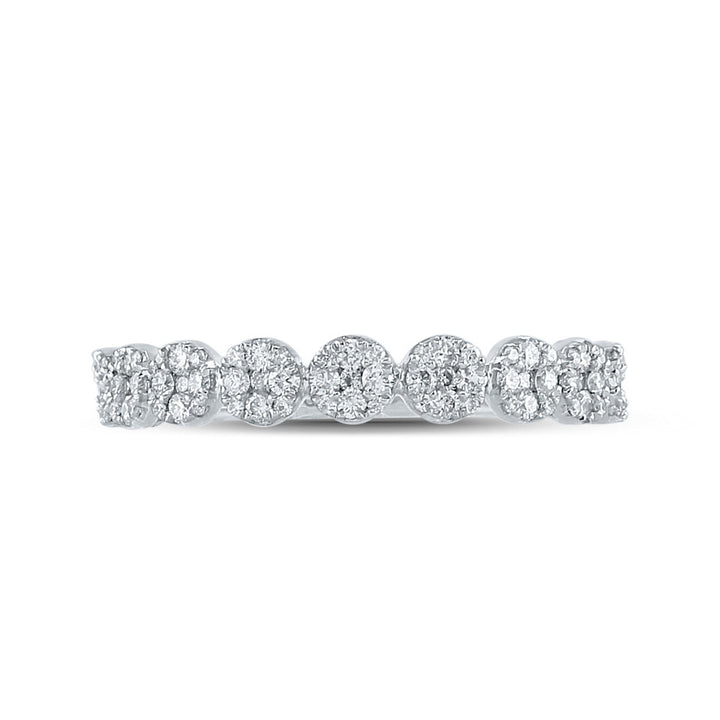 14kt White Gold Womens Round Diamond Band Ring 5/8 Cttw