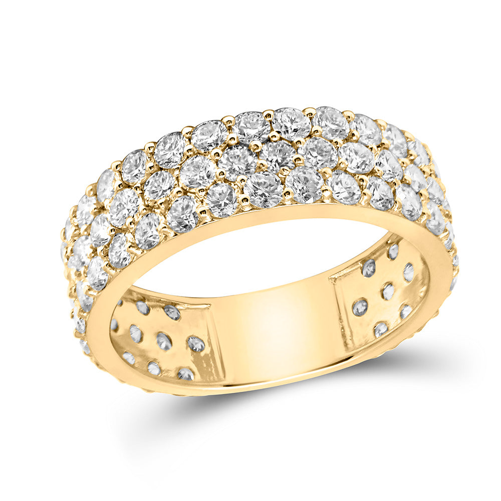 14kt Yellow Gold Womens Round Diamond Pave Band Ring 2-7/8 Cttw