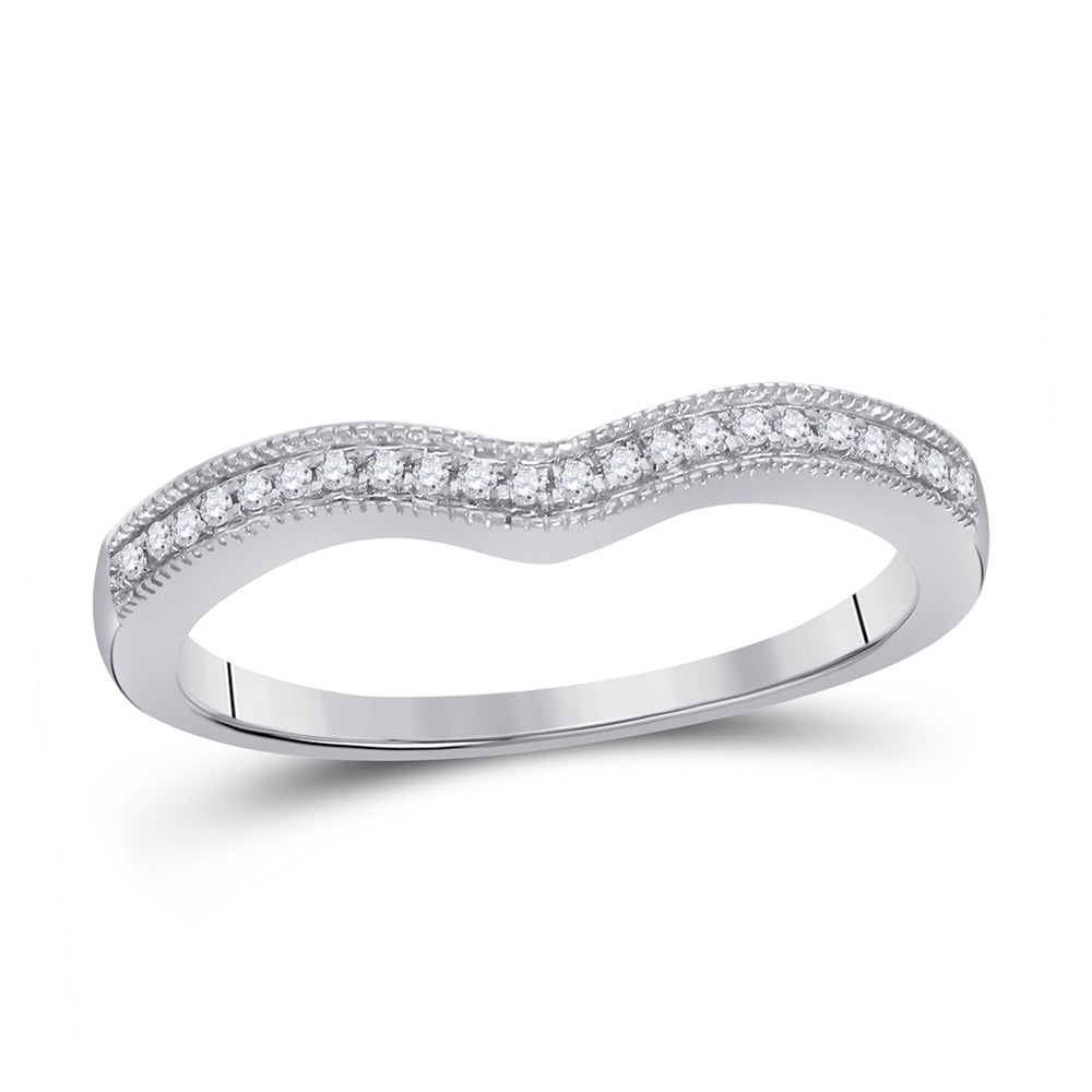 14kt White Gold Womens Round Diamond Enhancer Wedding Band 1/12 Cttw