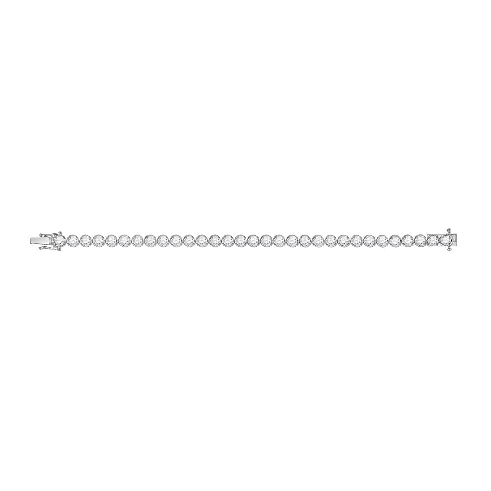 14kt White Gold Womens Round Diamond Tennis Bracelet 7 Cttw