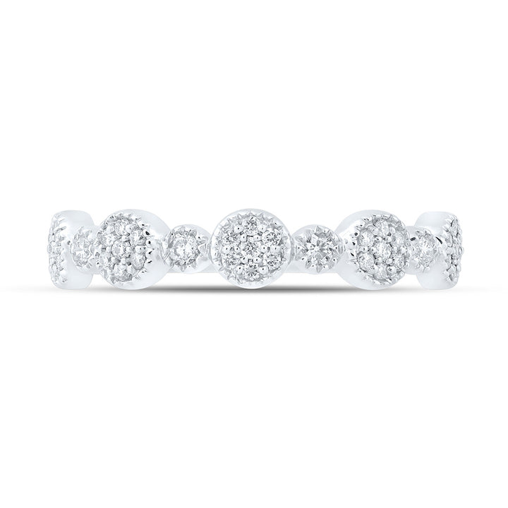 10kt White Gold Womens Round Diamond Stackable Band Ring 1/5 Cttw