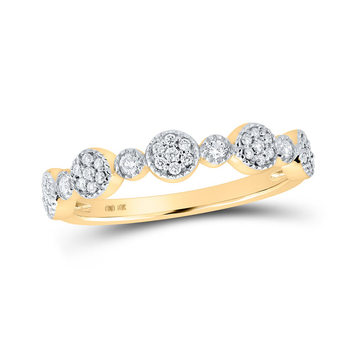 10kt Yellow Gold Womens Round Diamond Stackable Band Ring 1/5 Cttw