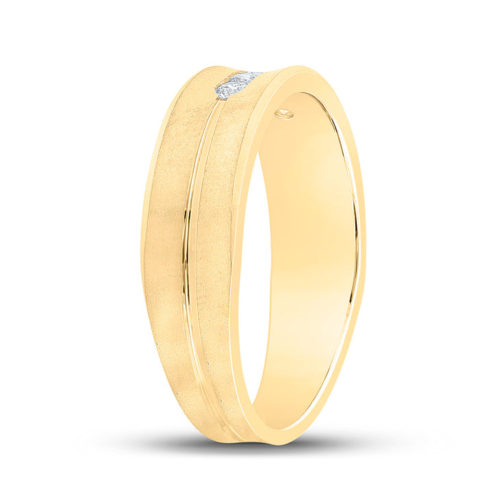 14kt Yellow Gold Mens Round Diamond Wedding Band Ring 1/4 Cttw