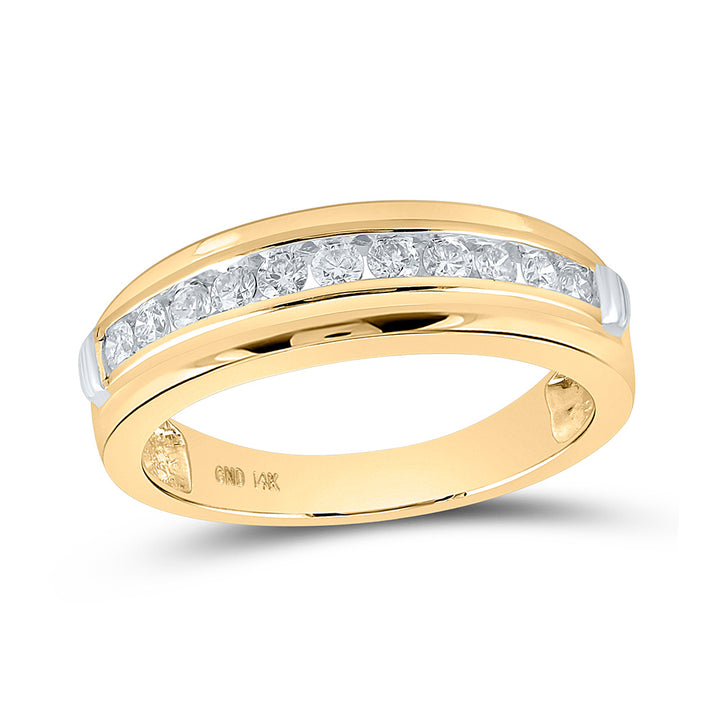 14kt Yellow Gold Mens Round Diamond Wedding Band Ring 1/2 Cttw