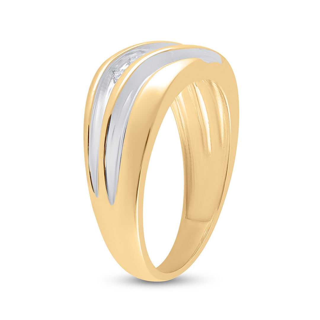 14kt Yellow Gold Mens Round Diamond Wedding Band Ring 1/4 Cttw